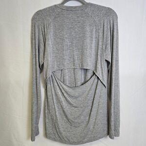 Under Armour Long Sleeve Open Back Loose Workout Shirt, Gray, Women's Size Small